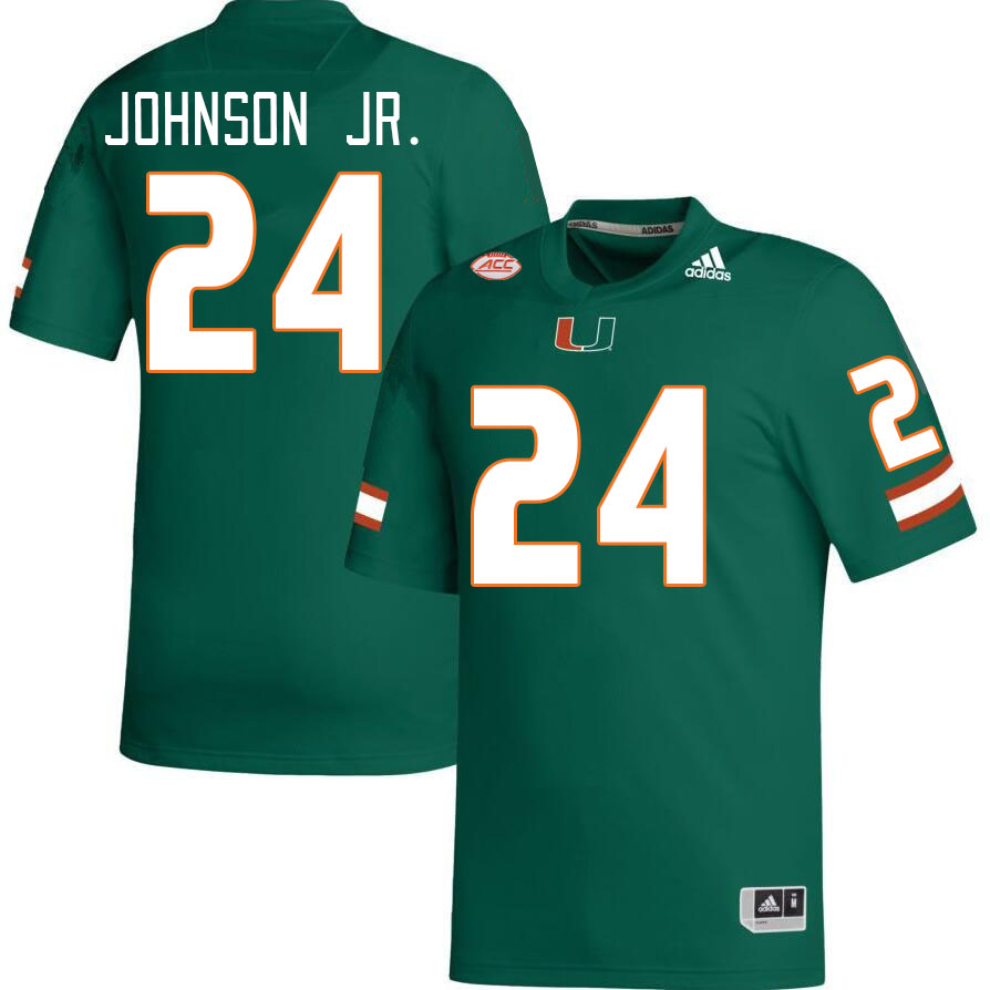 Men #24 Chris Johnson Jr. Miami Hurricanes College Football Jerseys Stitched Sale-Green - Click Image to Close